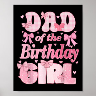Affiche Papa De La Fille Anniversaire Famille Rose Coquett