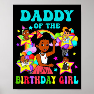 Affiche Papa de la fille d'anniversaire gracie poupée rose