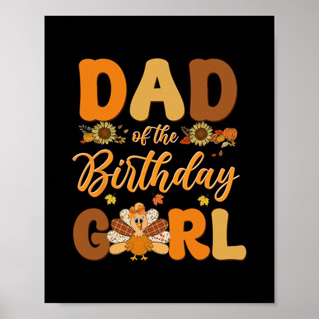 Affiche Papa de la fille de l'anniversaire Arc de Thanksgi (Devant)