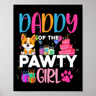 Affiche Papa De La Fille Pawty Corgi Famille De Chiens Ann