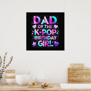 Affiche Papa de la musique coréenne d'anniversaire K-Pop