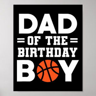 Affiche Papa De L'Anniversaire Boy Basketball Coach Basket