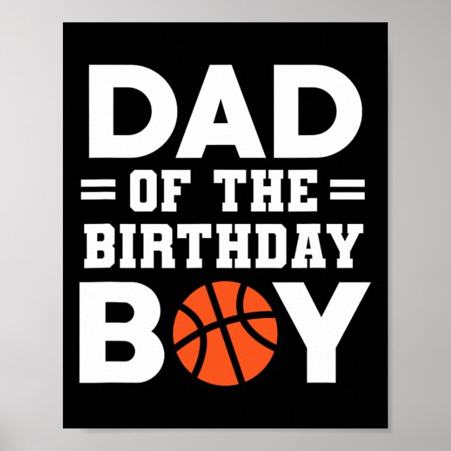 Affiche Papa De L'Anniversaire Boy Basketball Coach Basket (Devant)