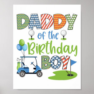 Affiche Papa De L'Anniversaire Boy Golf Lover Famille Matc