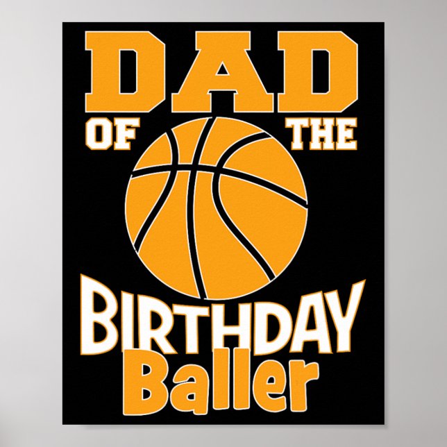 Affiche Papa De L'Anniversaire Byller Bysketbyll Fête À Th (Devant)