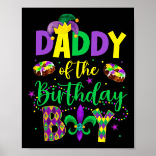 Affiche Papa De L'Anniversaire Garçon Chemise Mardi Gras P