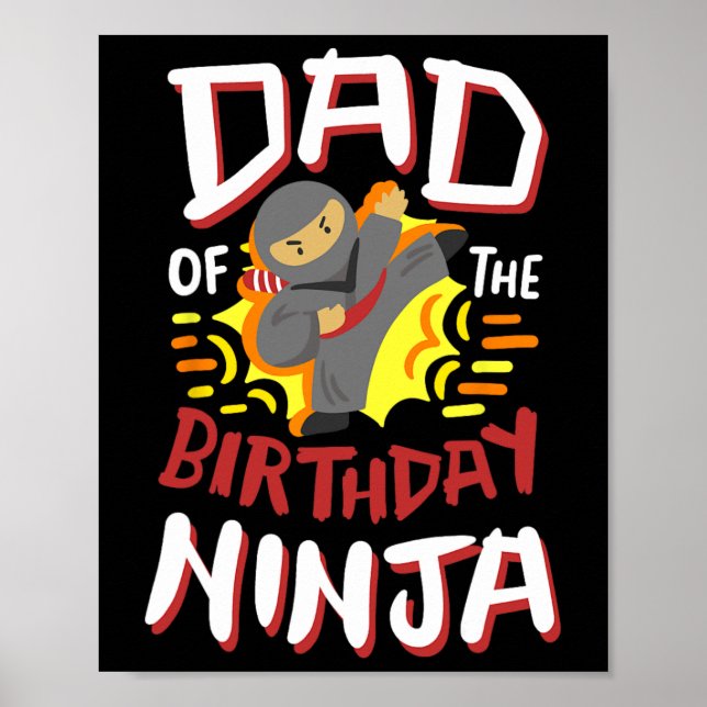 Affiche Papa De L'Anniversaire Ninja Karate Kids Anniversa (Devant)