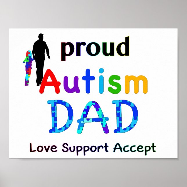 Affiche Papa de l'autisme fier (Devant)