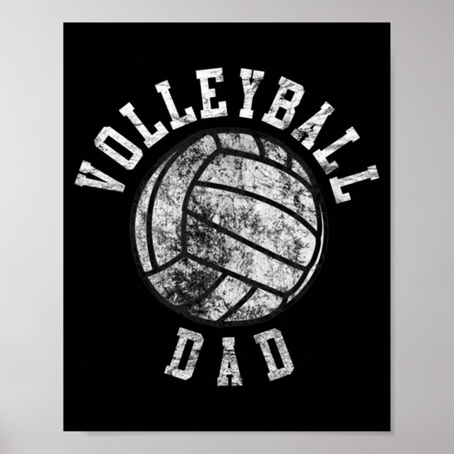 Affiche Papa de volley-ball vintage (Devant)