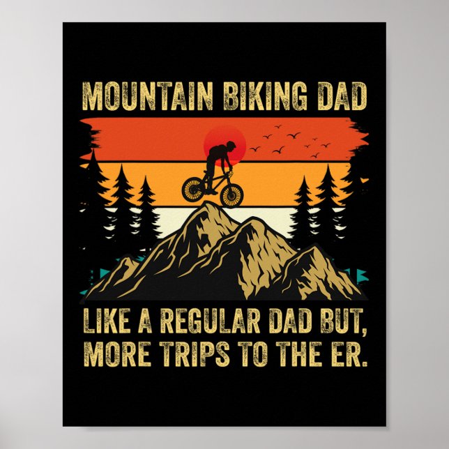Affiche Papa de VTT Drôle de Cyclisme pour Hommes  (Devant)
