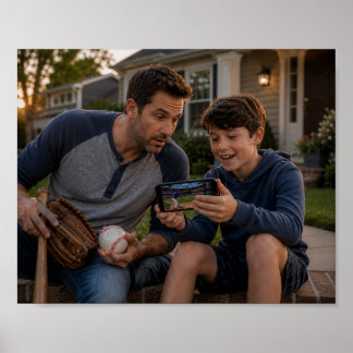 Affiche Papa découvre le nouveau jeu