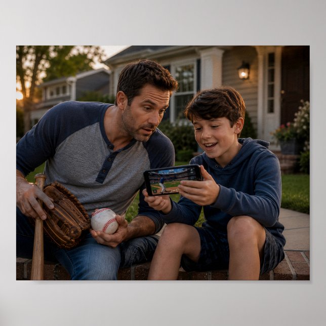 Affiche Papa découvre le nouveau jeu (Devant)