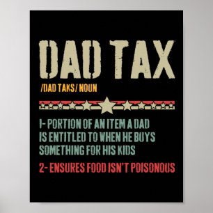 Affiche Papa Définition de l'impôt Fête des pères amusante