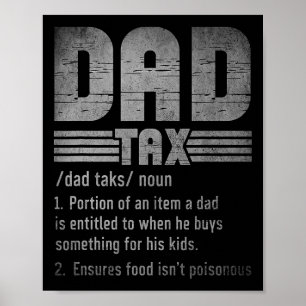 Affiche Papa Définition de l'impôt Hommes Drôle Fête des p