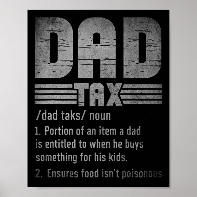 Affiche Papa Définition de l'impôt Hommes Drôle Fête des p (Devant)