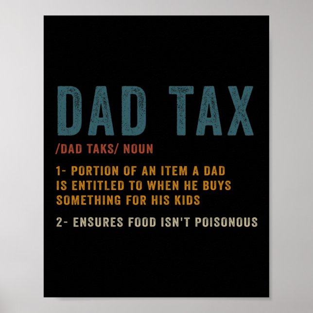 Affiche Papa Définition de l'impôt Hommes Fête des pères a (Devant)
