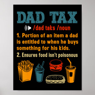 Affiche Papa Définition de l'impôt Hommes Fête des pères a
