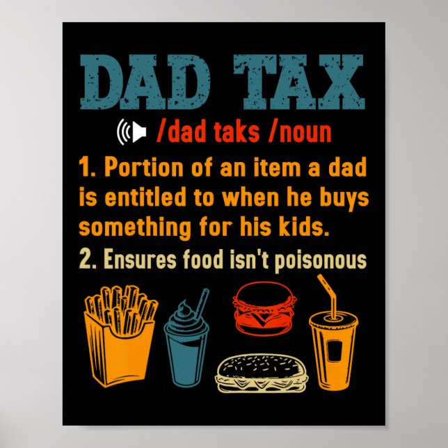 Affiche Papa Définition de l'impôt Hommes Fête des pères a (Devant)