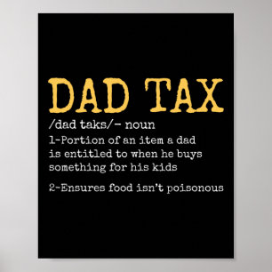 Affiche Papa Définition de l'impôt Hommes Fête des pères a