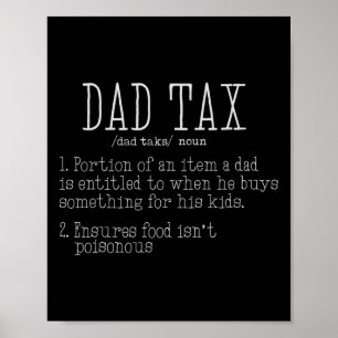 Affiche Papa Définition de l'impôt Hommes Fête des pères a