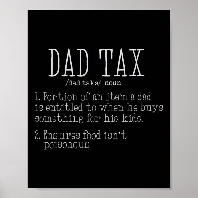 Affiche Papa Définition de l'impôt Hommes Fête des pères a (Devant)