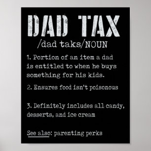 Affiche Papa Définition de l'impôt Hommes Fête des pères a
