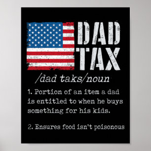 Affiche Papa Définition de l'impôt Hommes Fête des pères a