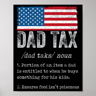 Affiche Papa Définition de l'impôt Hommes Fête des pères a