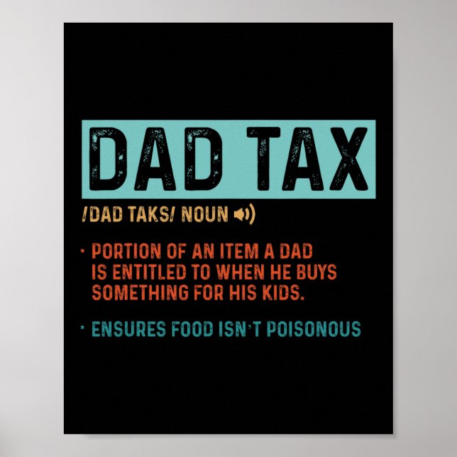Affiche Papa Définition de l'impôt Hommes Fête des pères a (Devant)