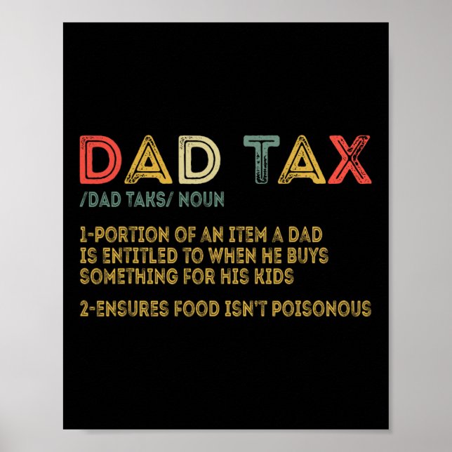 Affiche Papa Définition de l'impôt Hommes Fête des pères a (Devant)