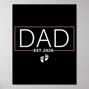Affiche Papa dès 2026 Attend un bébé 2026 Père 2026 Nouvea