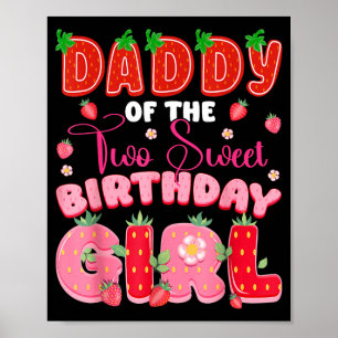 Affiche Papa des deux douce 2e anniversaire fille