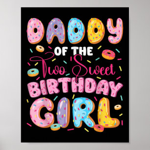 Affiche Papa des deux douce 2e anniversaire fille amoureus