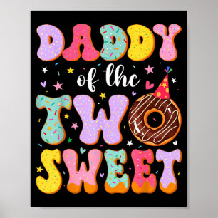 Affiche Papa des deux doux 2ème anniversaire Donut Anniver