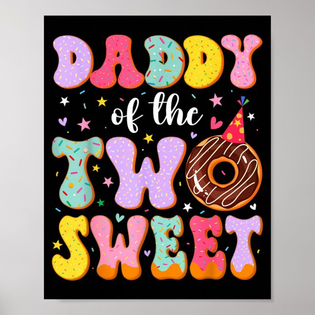 Affiche Papa des deux doux 2ème anniversaire Donut Anniver (Devant)