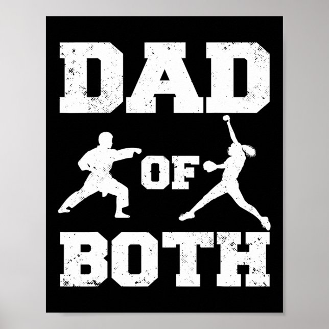 Affiche Papa Des Deux Funny Karate Softll Papa (Devant)