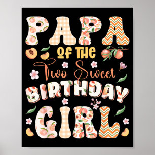 Affiche Papa des deux mignonnes filles de 2 ans Peach