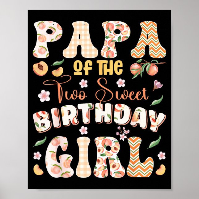 Affiche Papa des deux mignonnes filles de 2 ans Peach (Devant)