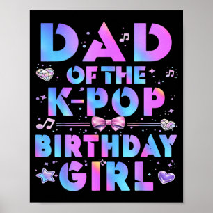 Affiche Papa des filles d'anniversaire K-Pop de musique co