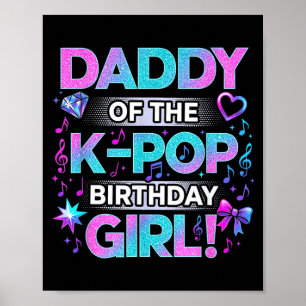 Affiche Papa des filles d'anniversaire K-Pop de musique co