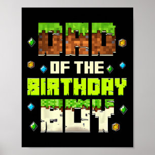 Affiche Papa drôle du garçon d'anniversaire joueur de jeu