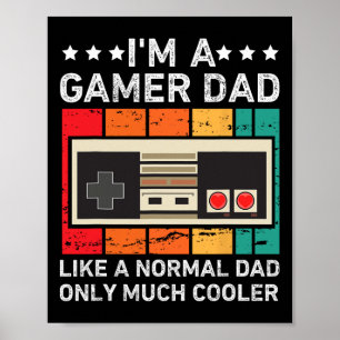 Affiche Papa drôle joueur pour hommes Papa jeux vidéo Papa