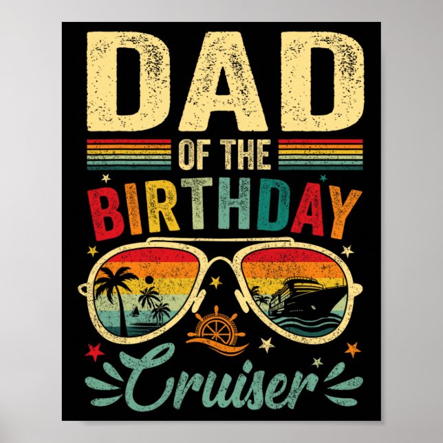 Affiche Papa du croiseur d'anniversaire Sungles Croisière  (Devant)