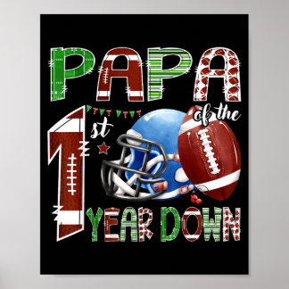 Affiche Papa du garçon d'anniversaire Fête de 1 an de foot