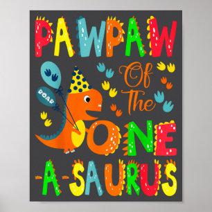 Affiche Papa du garçon du One-a-saurus 1er anniversaire Di