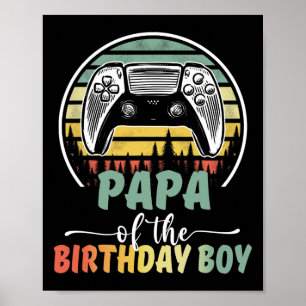 Affiche Papa Du Joueur Vidéo Enfant Anniversaire Correspon