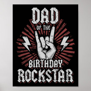 Affiche Papa du rockstar d'anniversaire Rockeur correspond