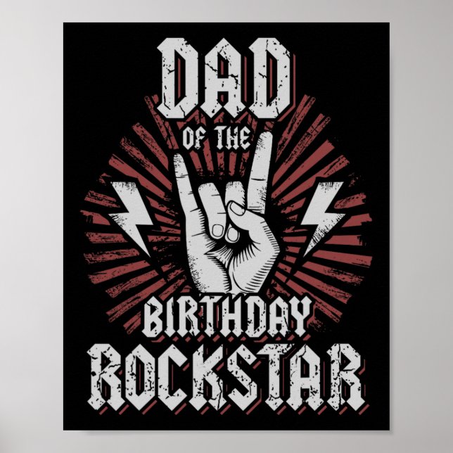 Affiche Papa du rockstar d'anniversaire Rockeur correspond (Devant)