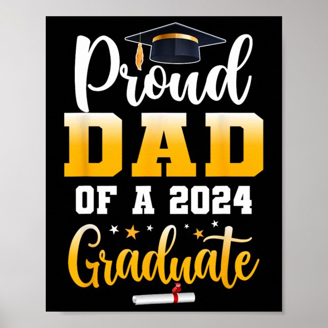 Affiche Papa D'Un Cl De 2024 Diplômé Funny Senior Papa (Devant)