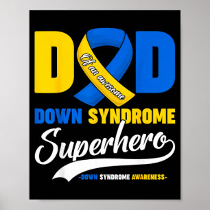 Affiche Papa d'un fils super-héros syndrome de Down génial